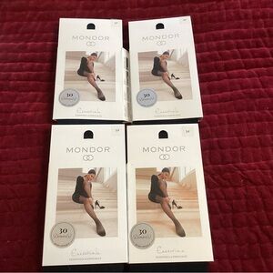 4-pack lot, NWT, Women's Navy Blue Tights / Nylons size small, Mondor